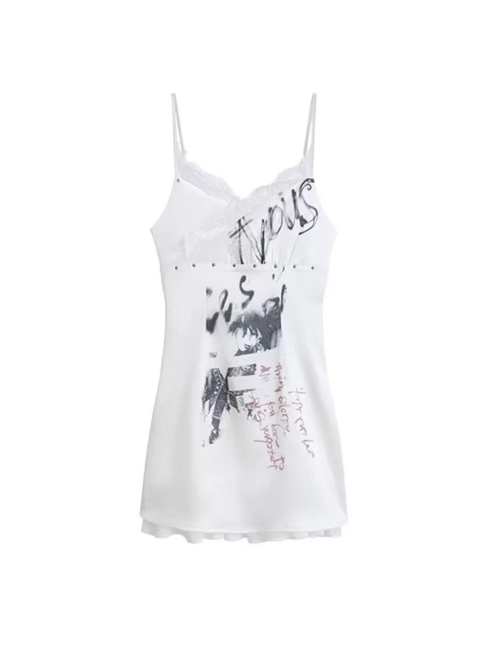 【Cest Nous】Satin Studded Camisole Dress / 【セヌー】サテンスタッズキャミワンピース