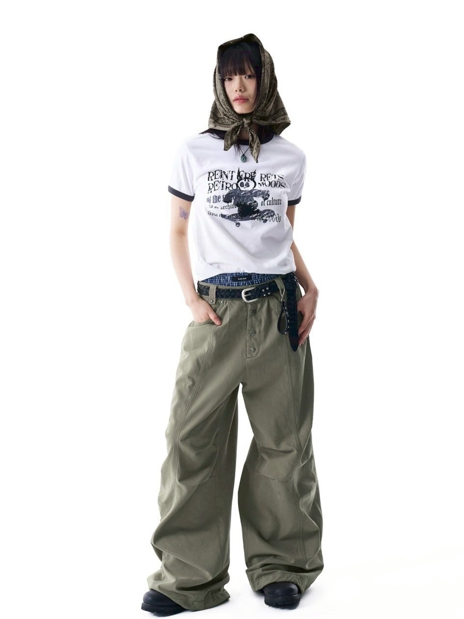 【AAKAM】Cracked Letter Ringer Top