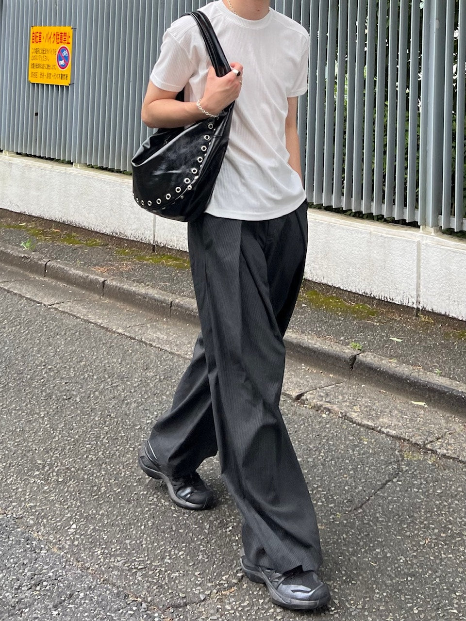 東京店WEB限定受注制【Chikashitsu +】cropped rib knit tee (3color)