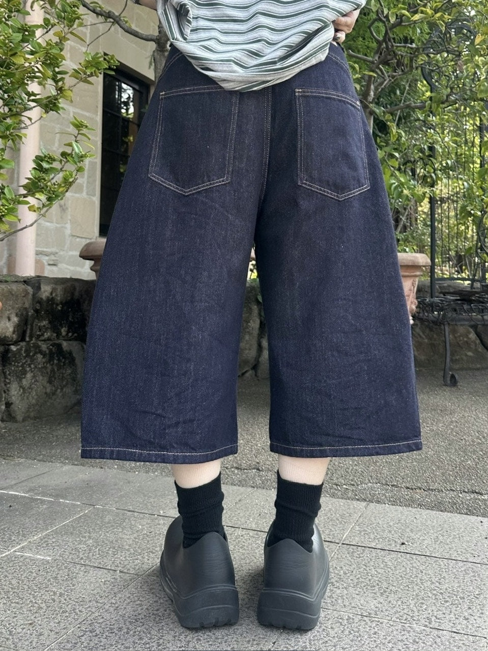受注制【youll】curve selvedge bermuda denim pants