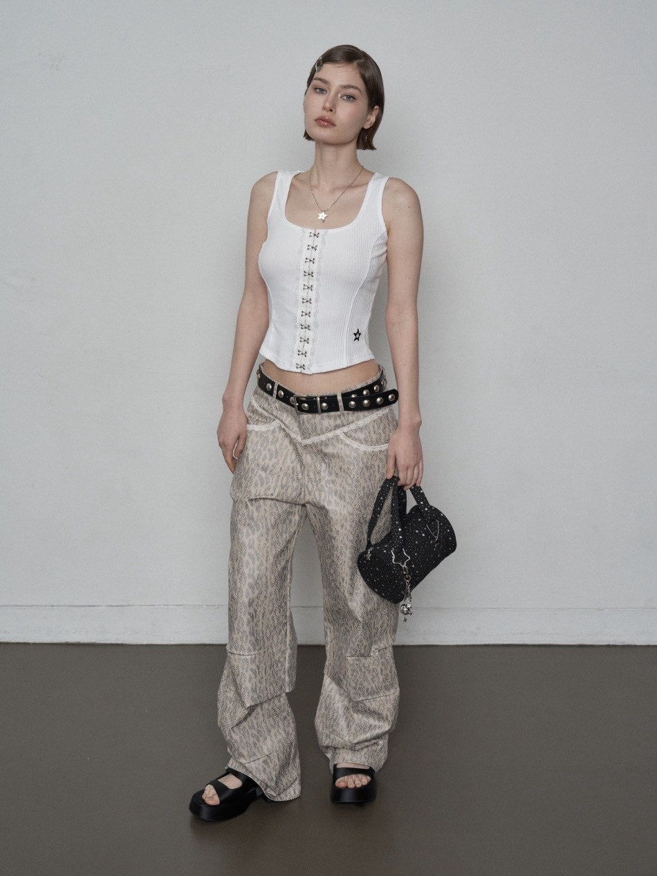 【SETUP‐EXE】LACE HOOK SLEEVELESS / 【セットアップエグゼ】レースフックタンクトップ