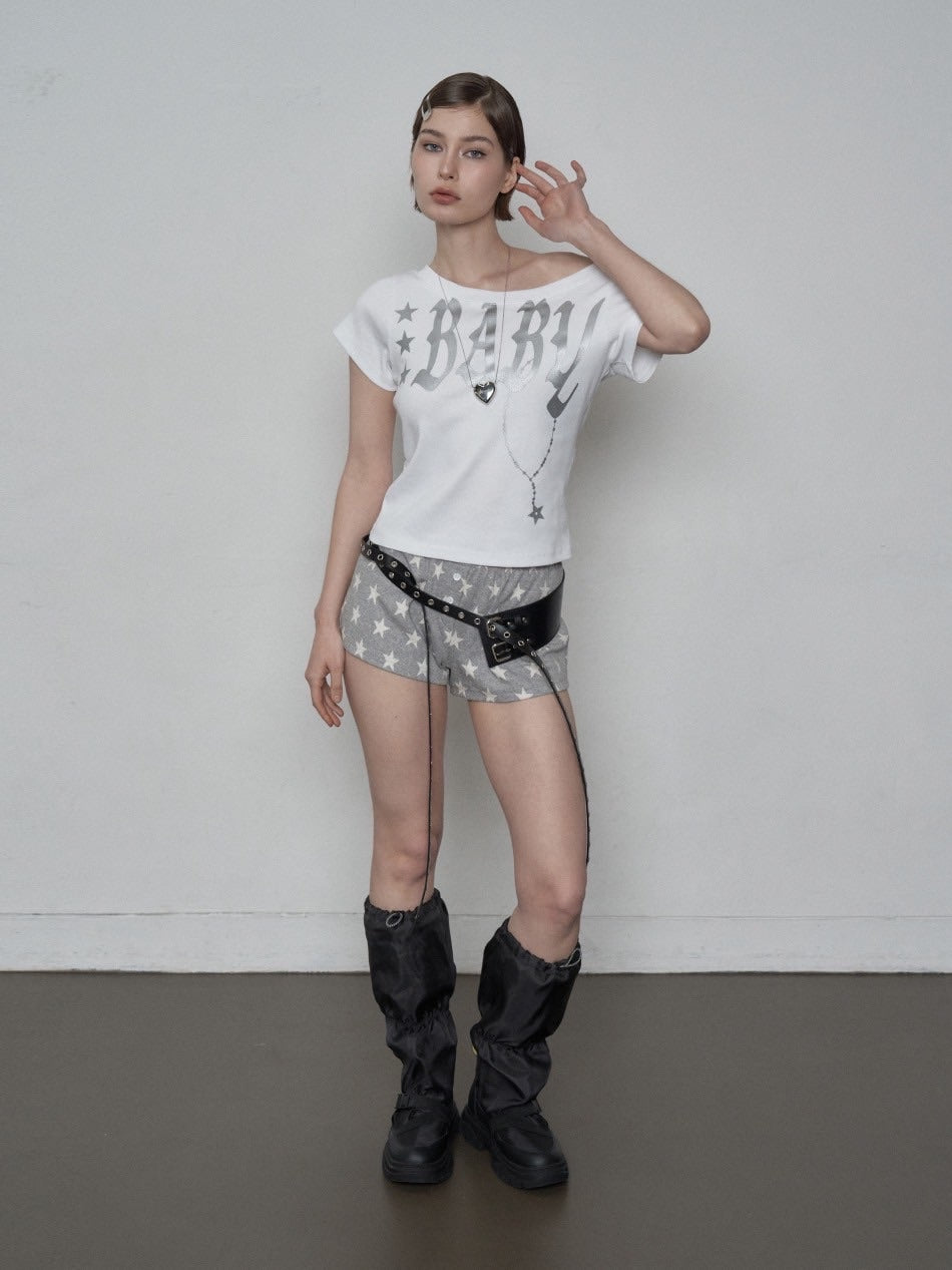 【SETUP‐EXE】BABY WIDE NECK TOP / 【セットアップエグゼ】ベイビーワイドネック半袖Tシャツ