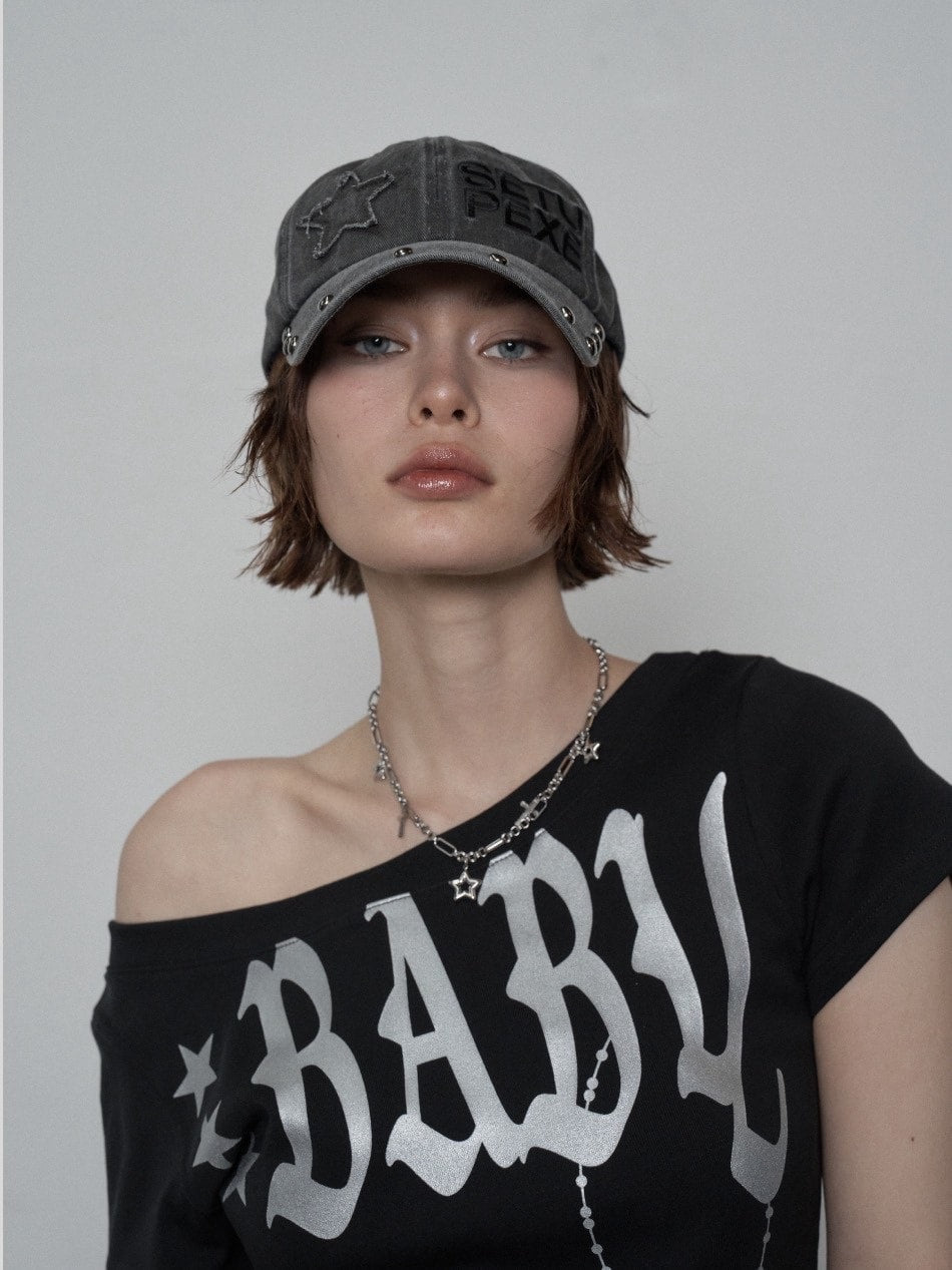 【SETUP‐EXE】STUDDED LOGO BALL CAP / 【セットアップエグゼ】スタッズロゴボールキャップ