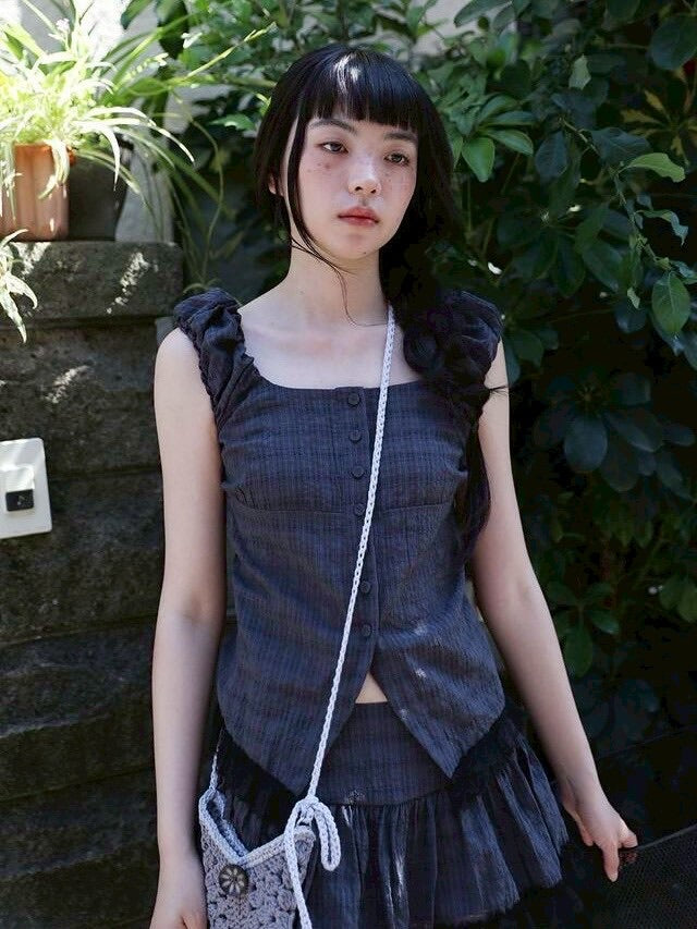 【Uglyshadow】CHECK SHIRRING SKIRT / 【アグリーシャドウ】チェックシャーリングミニスカート