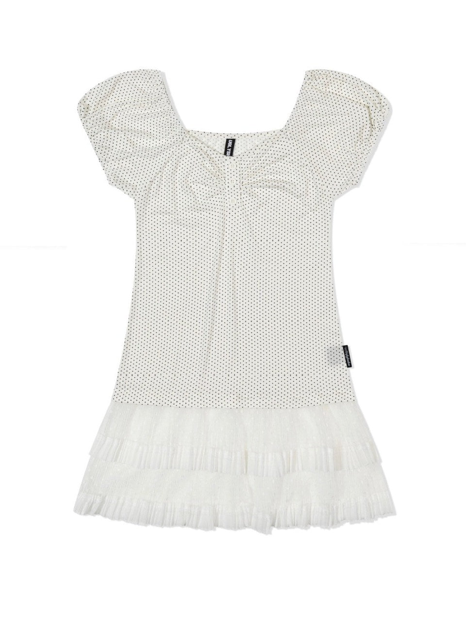 【Uglyshadow】DOTTED RUFFLE DRESS / 【アグリーシャドウ】ドットラッフルチュニック