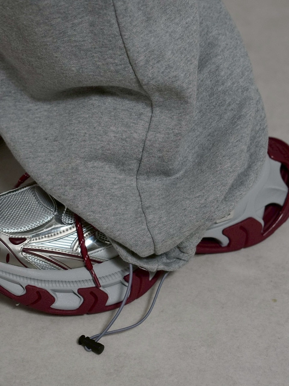 受注制【Chikashitsu +】full length crash sweat pants / 【チカシツプラス】フルレングスクラッシュスウェットパンツ (2color)