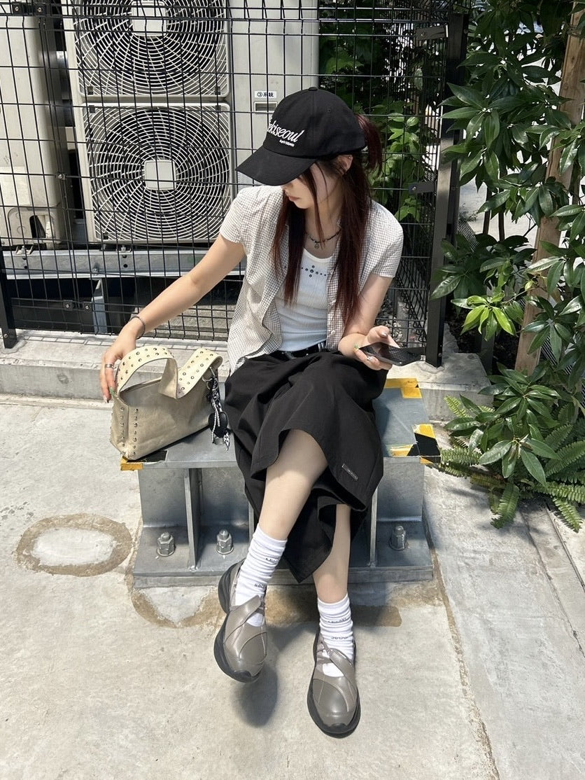 【Chikashitsu +】metal studs sleeveless / 【チカシツプラス】メタルスタッズタンクトップ (2color)