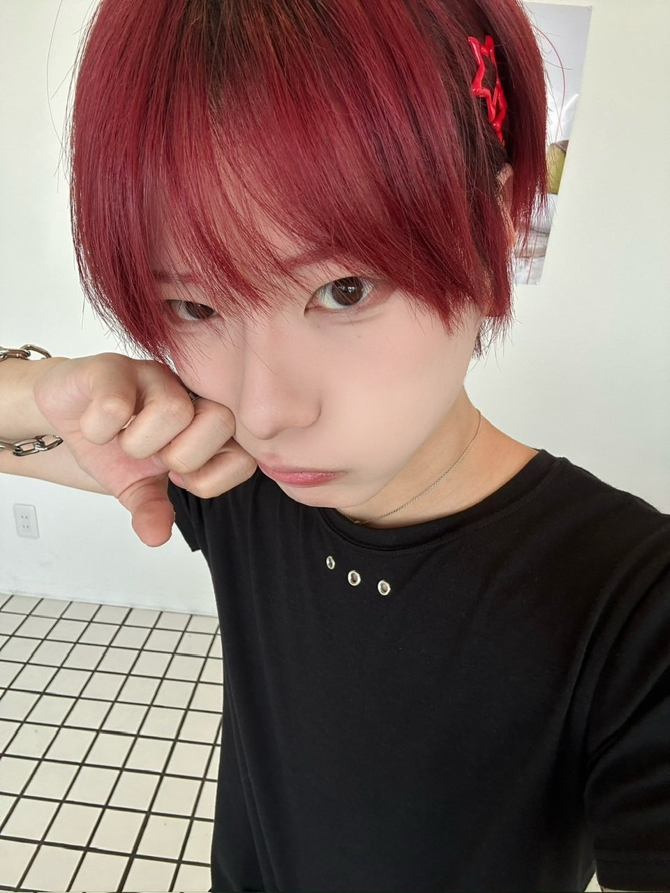 受注制【LUV CODE】eyelet cropped tee (3color)