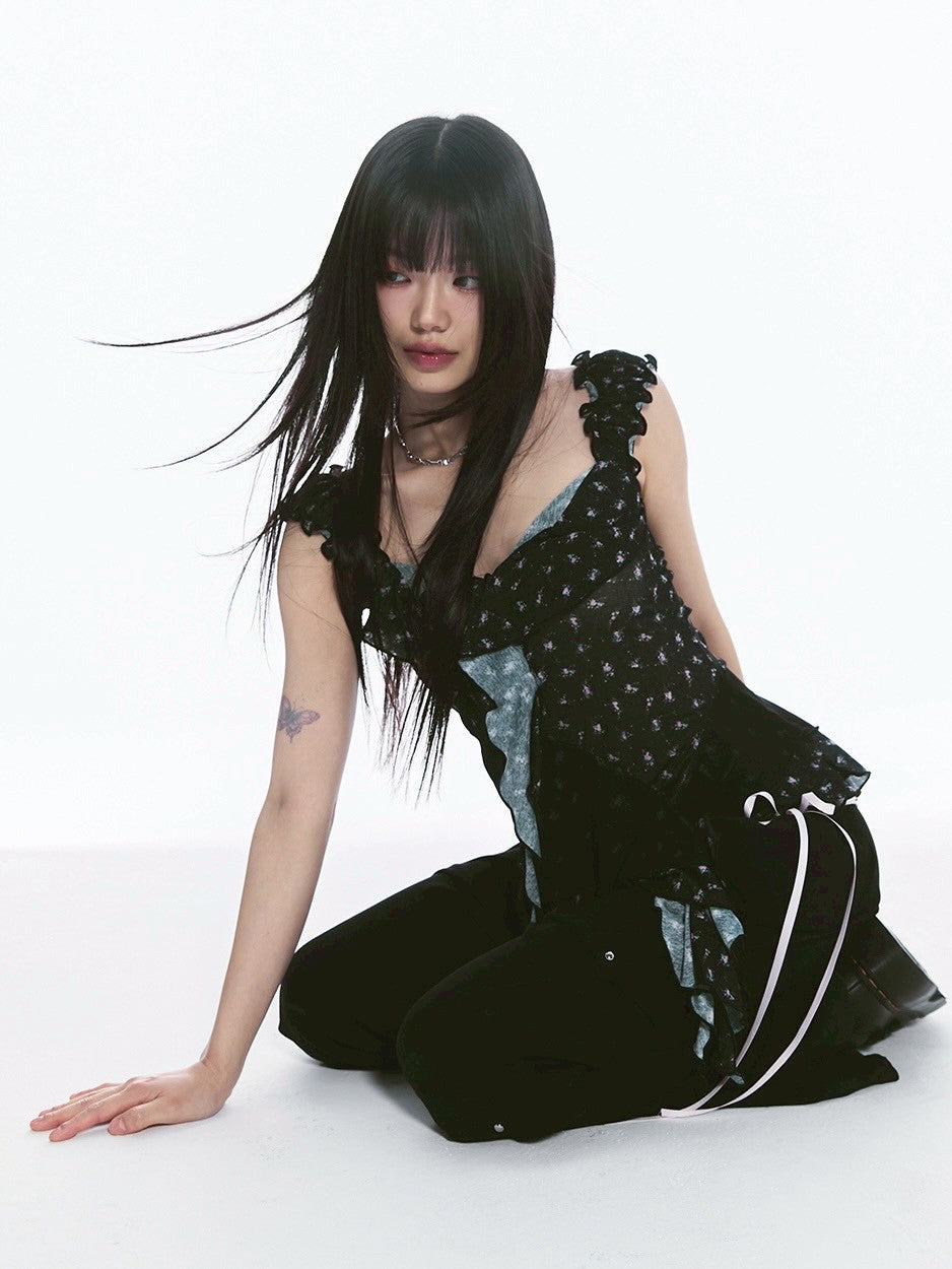 【CHERRYQUIRI】misty ruffle layered sleeveless