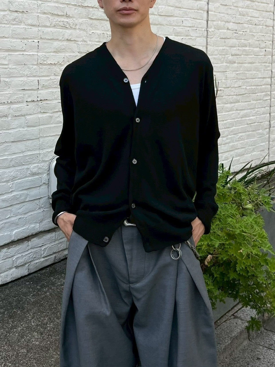 東京店WEB限定【Chikashitsu +】cropped linen knit cardigan / 【チカシツプラス】クロップドリネンニットカーディガン (3color)