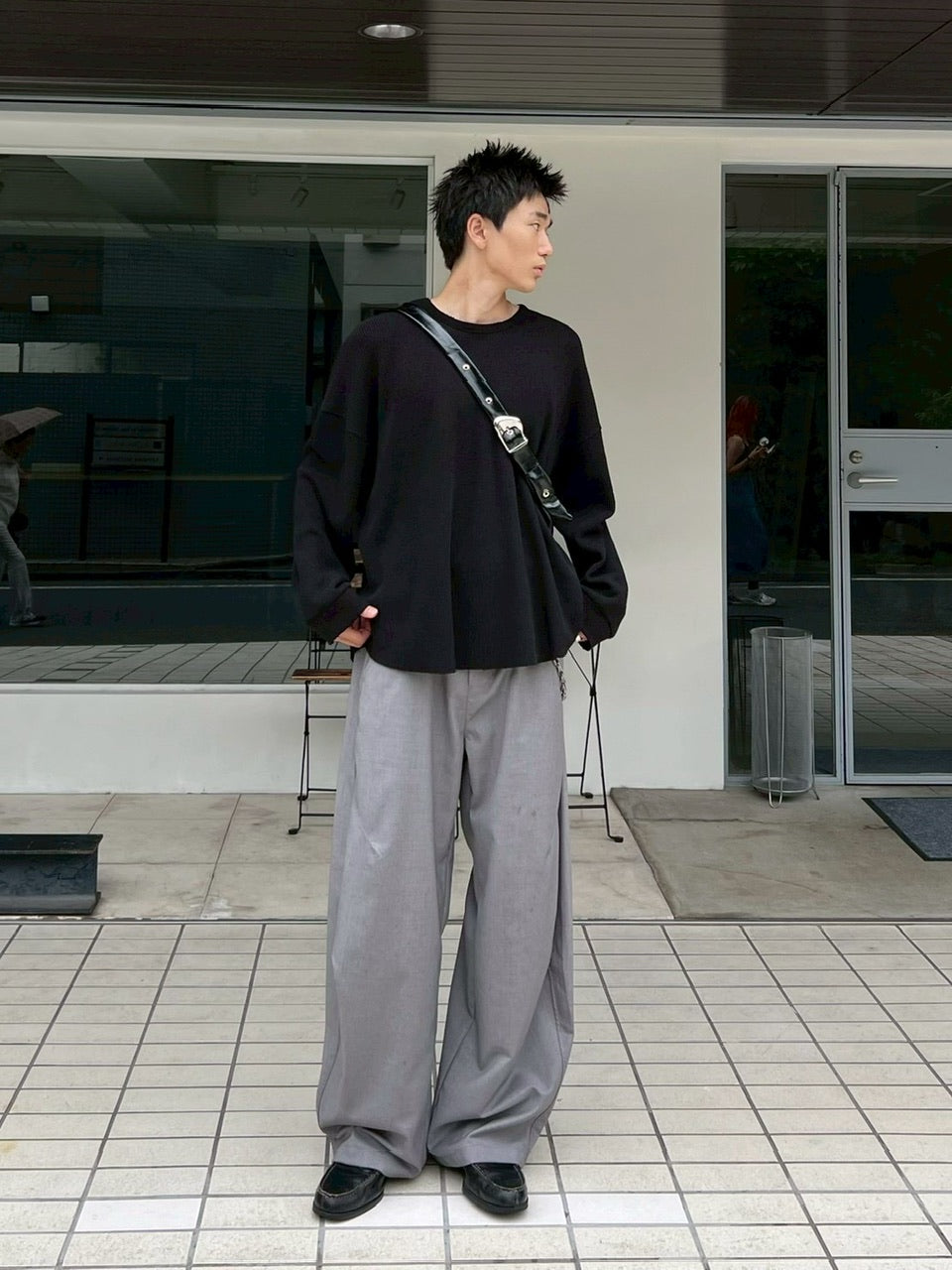 東京店WEB限定受注制【Chikashitsu +】damage waffle long sleeve tee / 【チカシツプラス】ダメージワッフル長袖Tシャツ (2color)