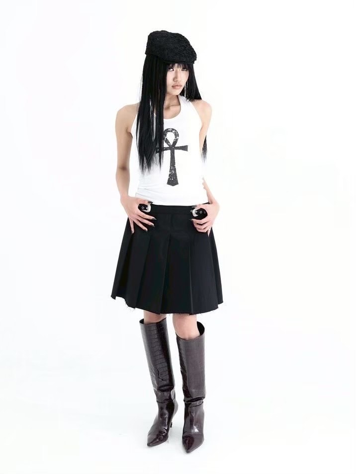 【KAIYA】Ankh Halter neck tank top / 【カイヤ】アンクホルターネックタンクトップ