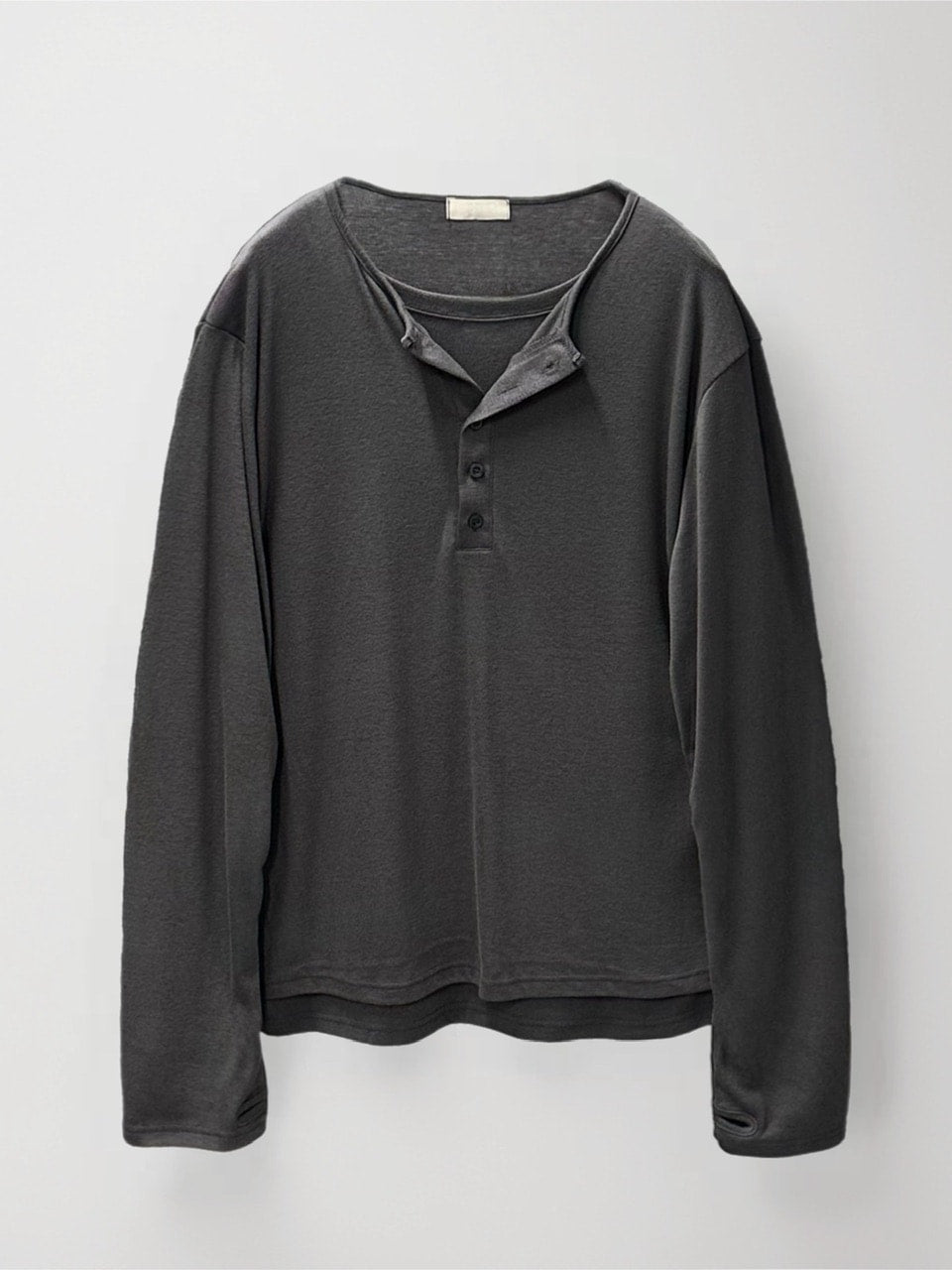 大阪店WEB限定【Chikashitsu +】layered henley neck long sleeve