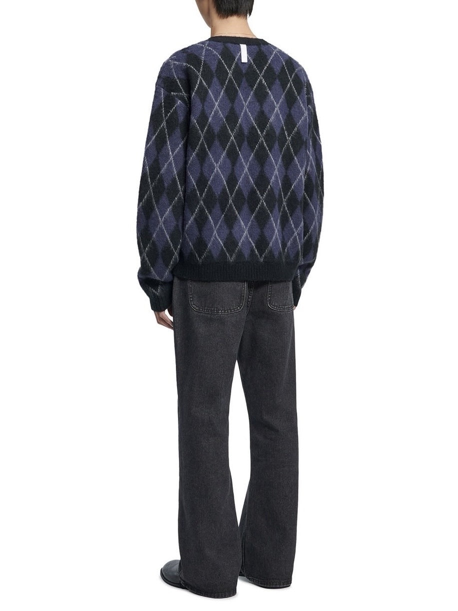 【NOMANUAL】ARGYLE HAIRY CARDIGAN