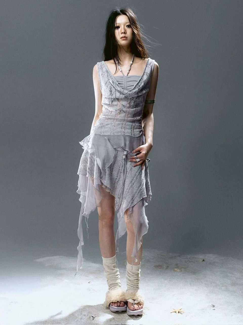 【Cest Nous】Beaded Top / 【セヌー】レイヤードフリルタンクトップ