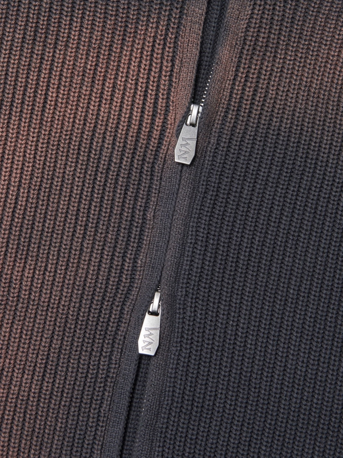 【NOMANUAL】SPRAY DYEING KNIT ZIP-UP