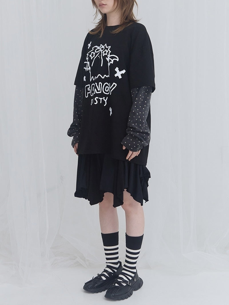 【FANCY X DUSTY】DUSTY CLUB LAYERED LONG SLEEVE / 【ファンシー X ダスティ】ダスティークラブレイヤード長袖Ｔシャツ