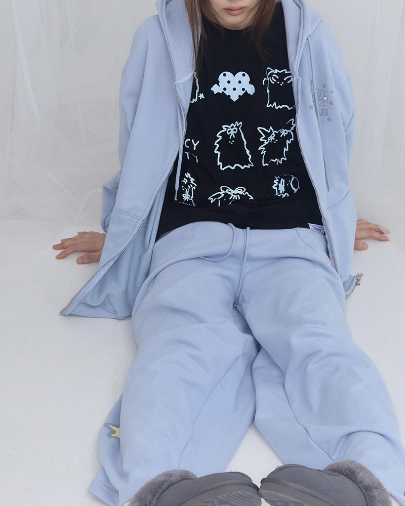 【FANCY X DUSTY】DEVIL & ANGEL PRINTED SWEATPANTS / 【ファンシー X ダスティ】デビル＆エンジェルプリントスウェットパンツ