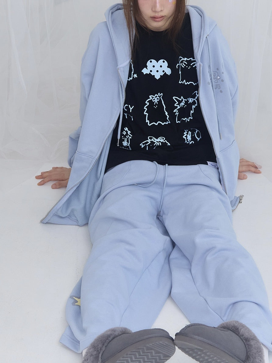 【FANCY X DUSTY】DEVIL & ANGEL PRINTED SWEATPANTS / 【ファンシー X ダスティ】デビル＆エンジェルプリントスウェットパンツ