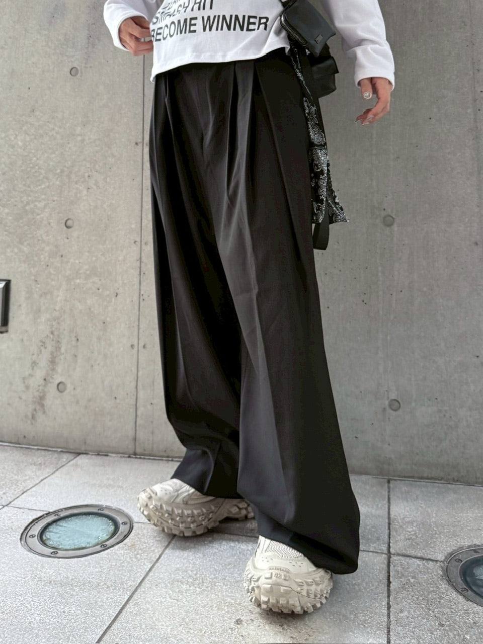 受注制【nmtc +】belt slacks / 【エヌエムティーシープラス】ベルト付きスラックス (2color)