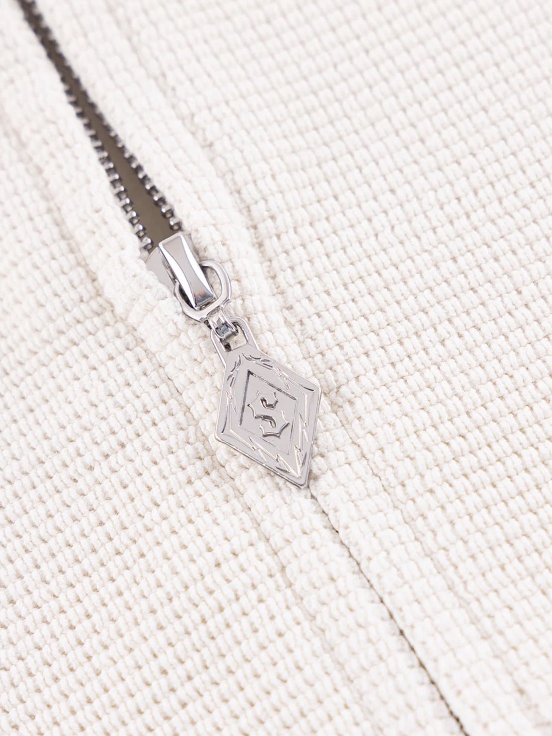 【SUPPLIER】Cross Leather Patch Thermal Zip Hoodie / 【サプライヤー】クロスレザーパッチサーマルジップアップパーカー