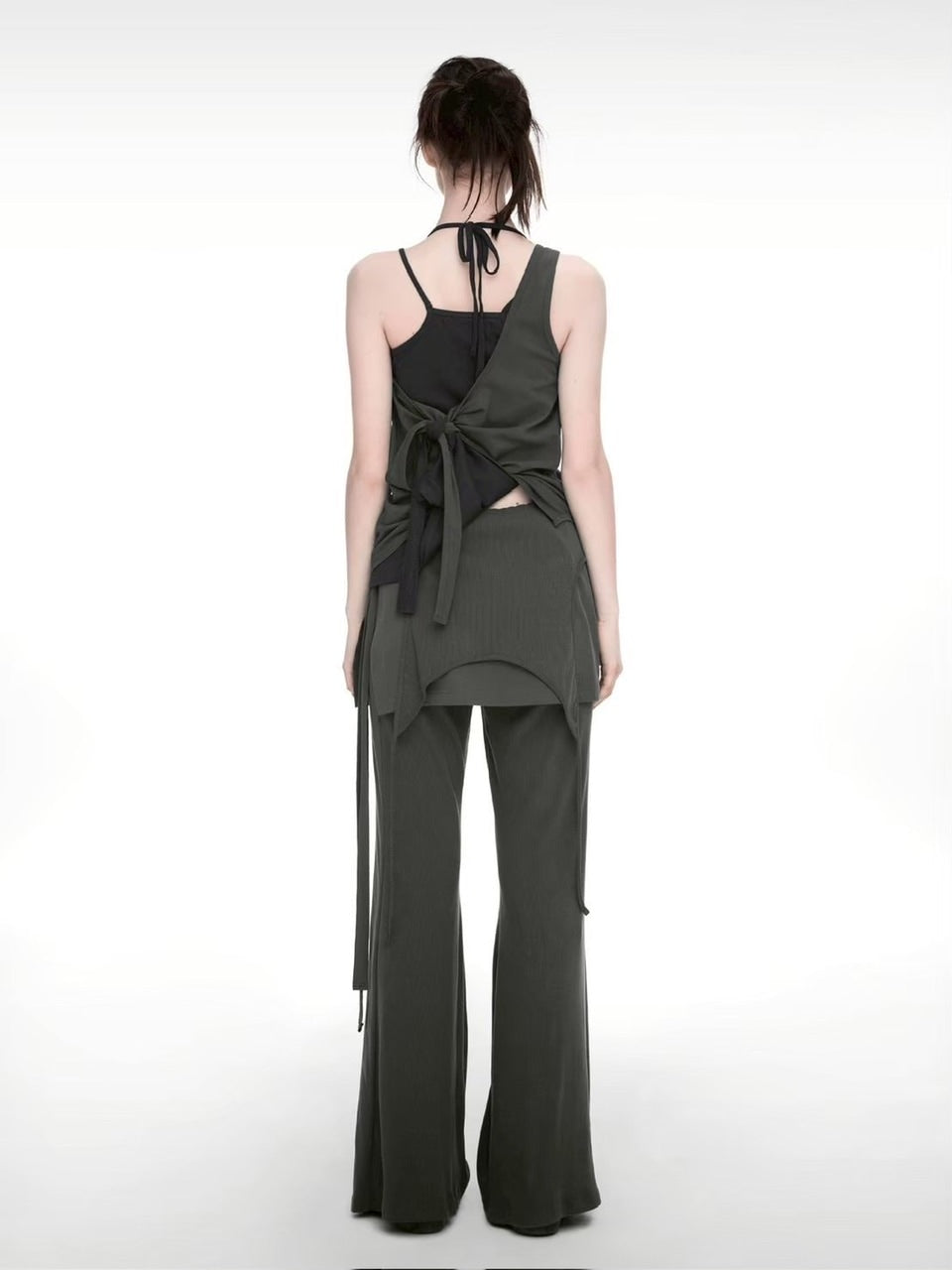 【NACHE】MIXED LAYERED SKIRT PANTS