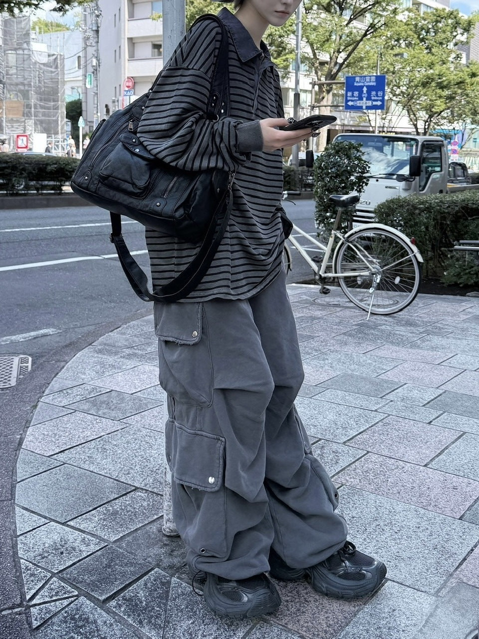 受注制【nmtc +】border long sleeve / 【エヌエムティーシープラス】襟付きボーダー長袖Tシャツ (2color)