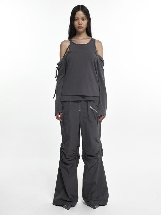 【NACHE】EXPOSURE ZIP DETAIL PANTS (UNISEX)