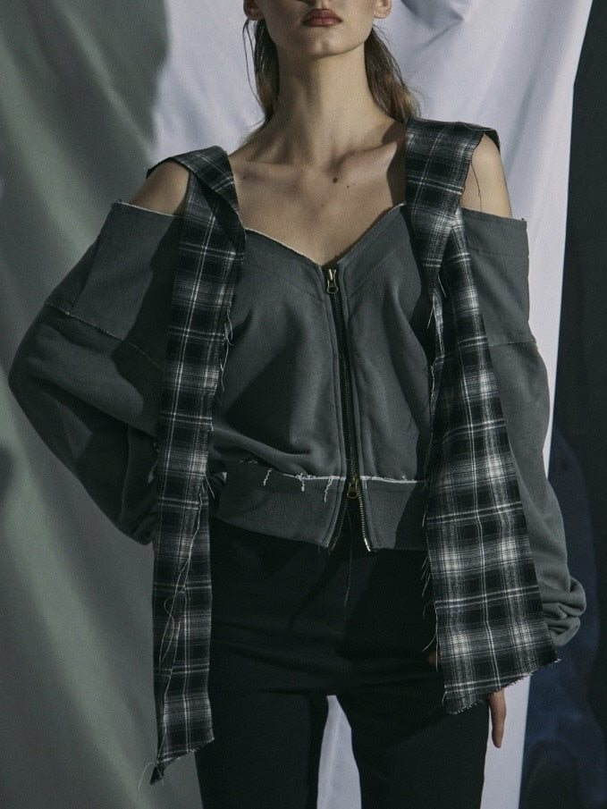 【GATELESS】CHECK HOOD MUFFLER / 【ゲートレス】チェックフードマフラー