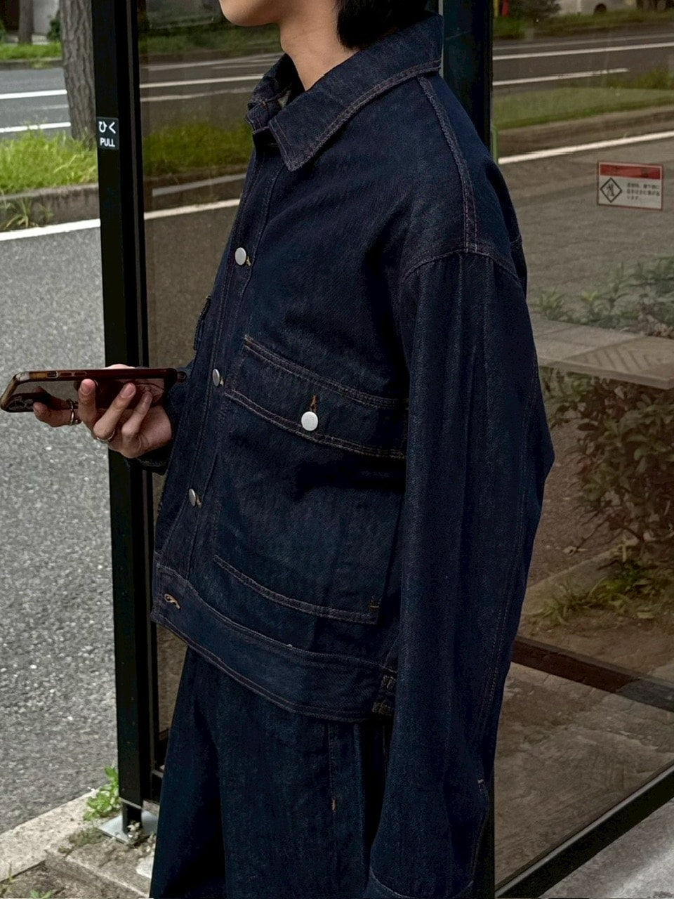 受注制【Chikashitsu +】2 pocket rigid denim jacket / 【チカシツプラス】ツーポケットデニムジャケット (2color)