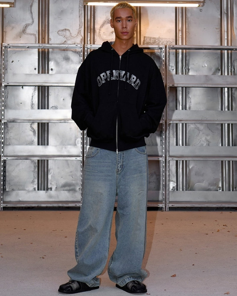 【OY】FLANNEL CHECK LOGO HOODIE ZIP UP