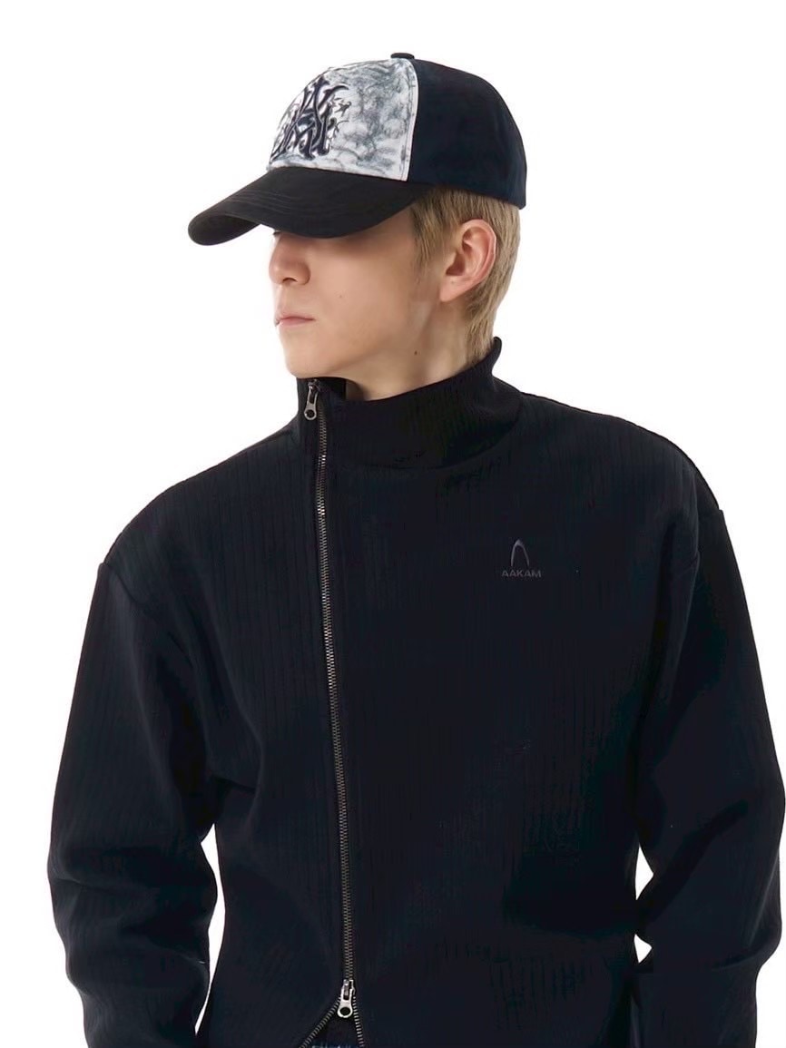 【AAKAM】Contrast Washed Cotton Ball Cap