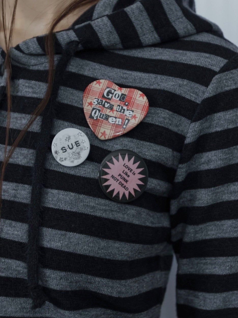 【SETUP‐EXE】BADGE STRIPE HOODED CARDIGAN / 【セットアップエグゼ】バッジストライプフードカーディガン