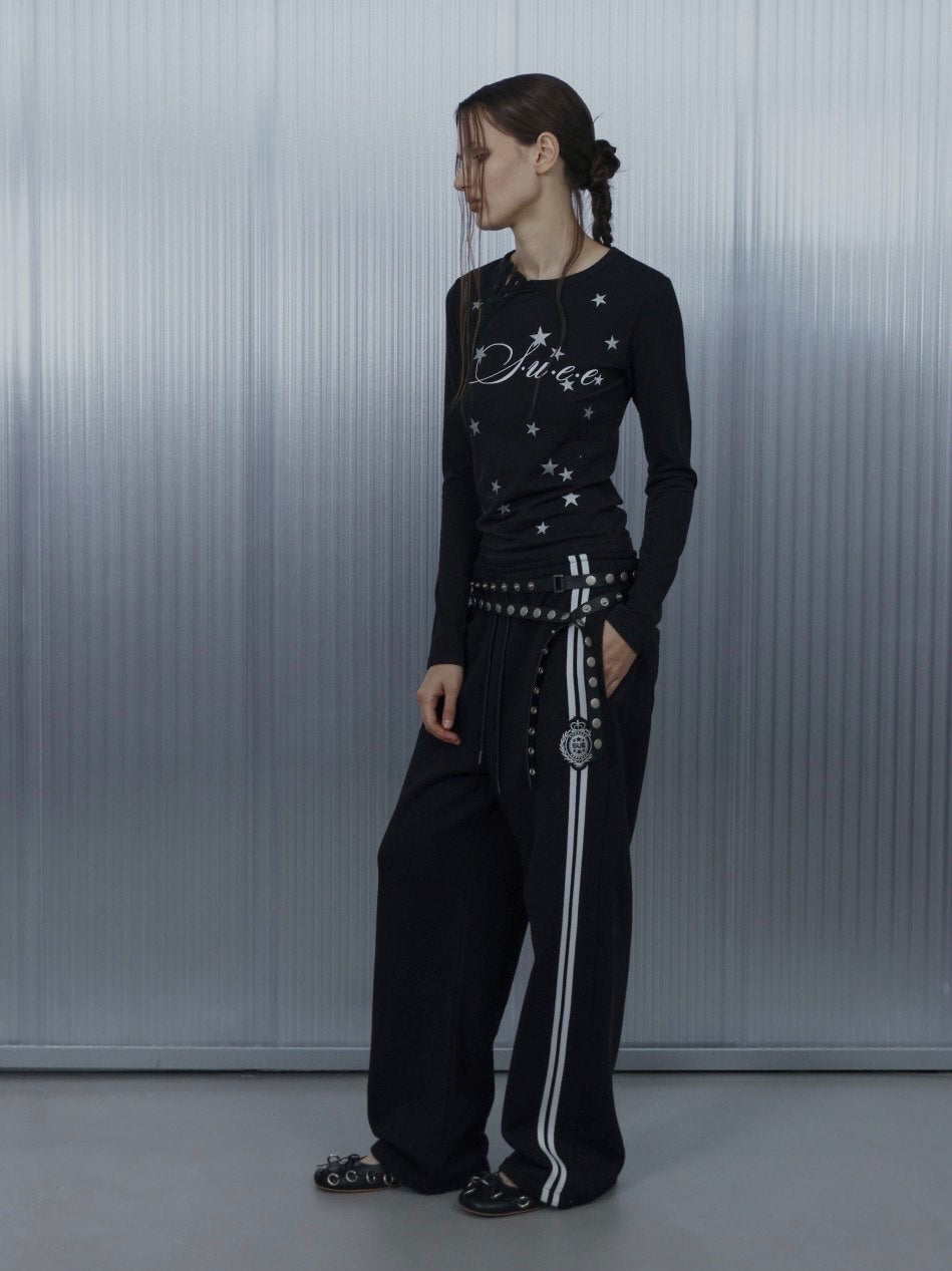 【SETUP‐EXE】STAR HENLEY NECK TOP / 【セットアップエグゼ】スターヘンリーネック長袖Ｔシャツ