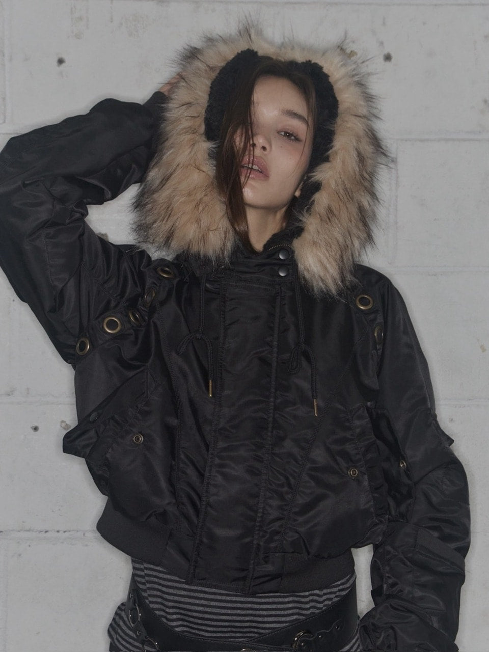 【FANCY CLUB】EYELET FUR MA-1 / 【ファンシークラブ】アイレットファーＭＡ-1