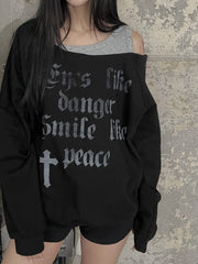 【FANCY CLUB】ROSARY NOIRER SWEATSHIRT / 【ファンシークラブ】ロザリーノイアースウェット長袖Ｔシャツ