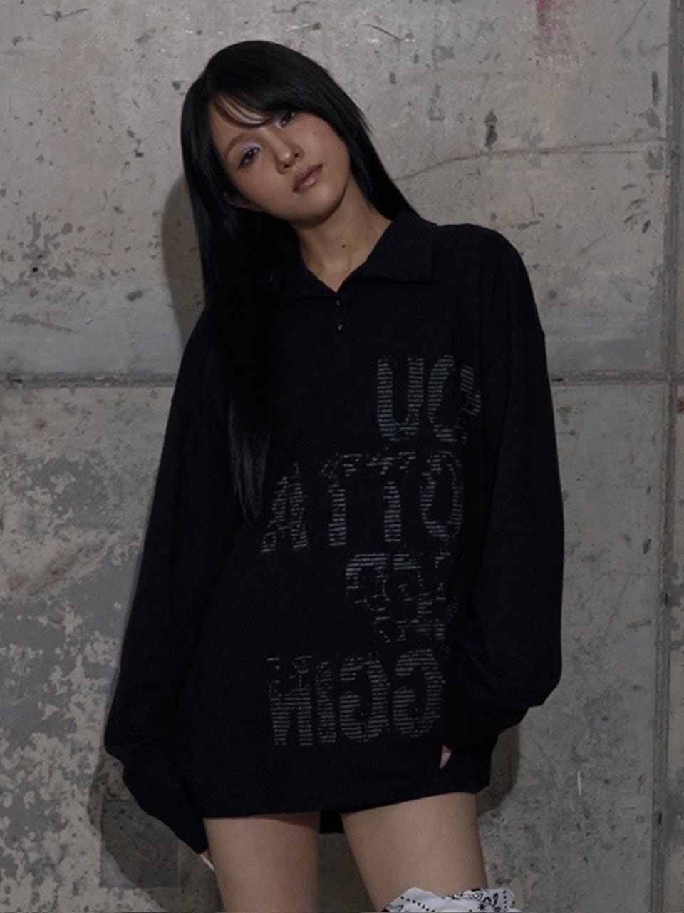 【FANCY CLUB】BACK CROSS OVER FIT COLLAR TEE / 【ファンシークラブ】バッククロスオーバーフィットカラー長袖Ｔシャツ