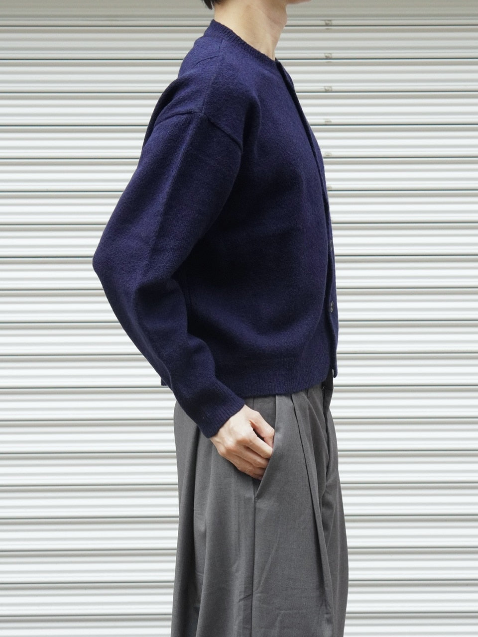 東京店WEB限定受注制【Chikashitsu +】soft touch crew neck knit cardigan / 【チカシツプラス】ソフトタッチクルーネックニットカーディガン (4color)