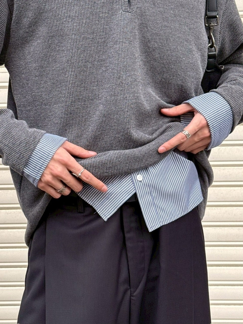 受注制【Chikashitsu +】front hook long sleeve knit / 【チカシツプラス】フロントフック長袖ニット (4color)