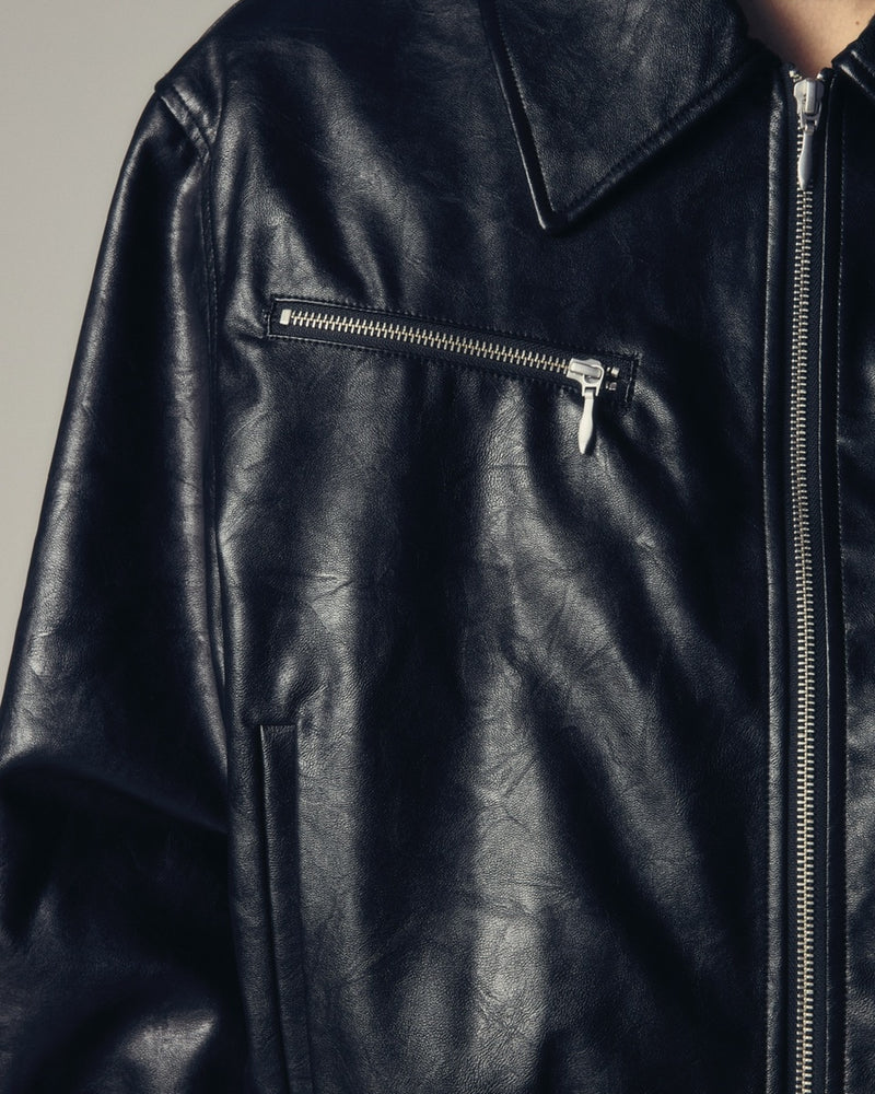 【CS】multi zip faded wash blouson (black)