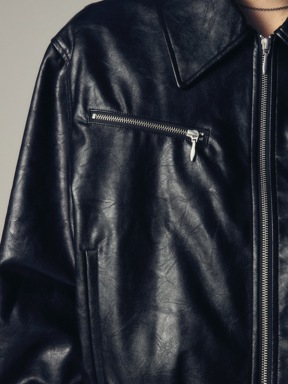 【CS】multi zip faded wash blouson (black)