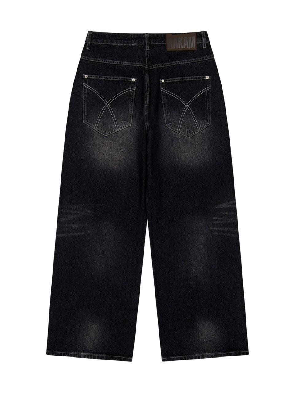 【AAKAM】Side Rhinestone Denim Pants