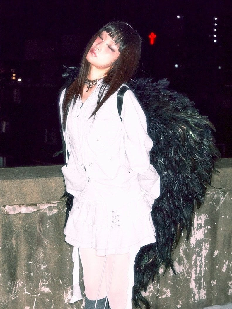 【NOT KNOWING】Gothic Cross Hood Zip Up / 【ノットノーイング】ゴシッククロスフードパーカー