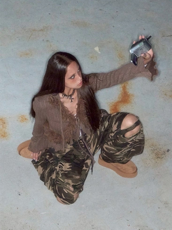 【NOT KNOWING】Hairy Fur Hood Cardigan / 【ノットノーイング】ヘアリーファーフードカーディガン