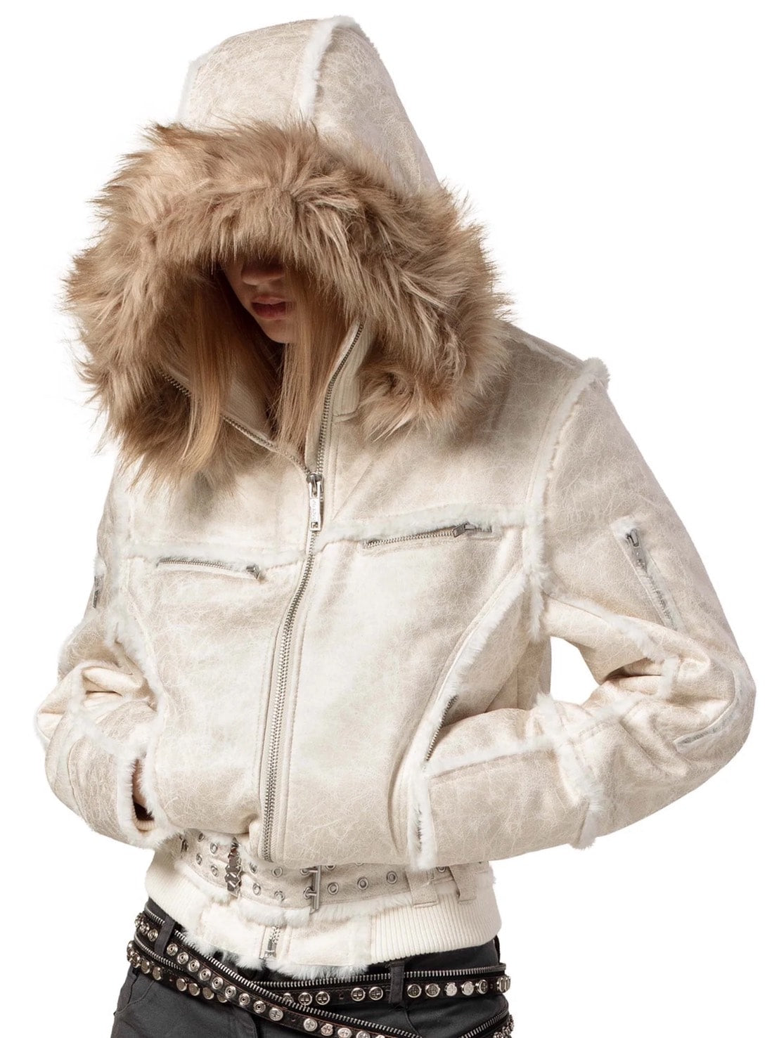 【RACER WORLDWIDE】Sheep Skin Jacket / 【レーサーワールドワイド】ベルテッドジップファージャケット