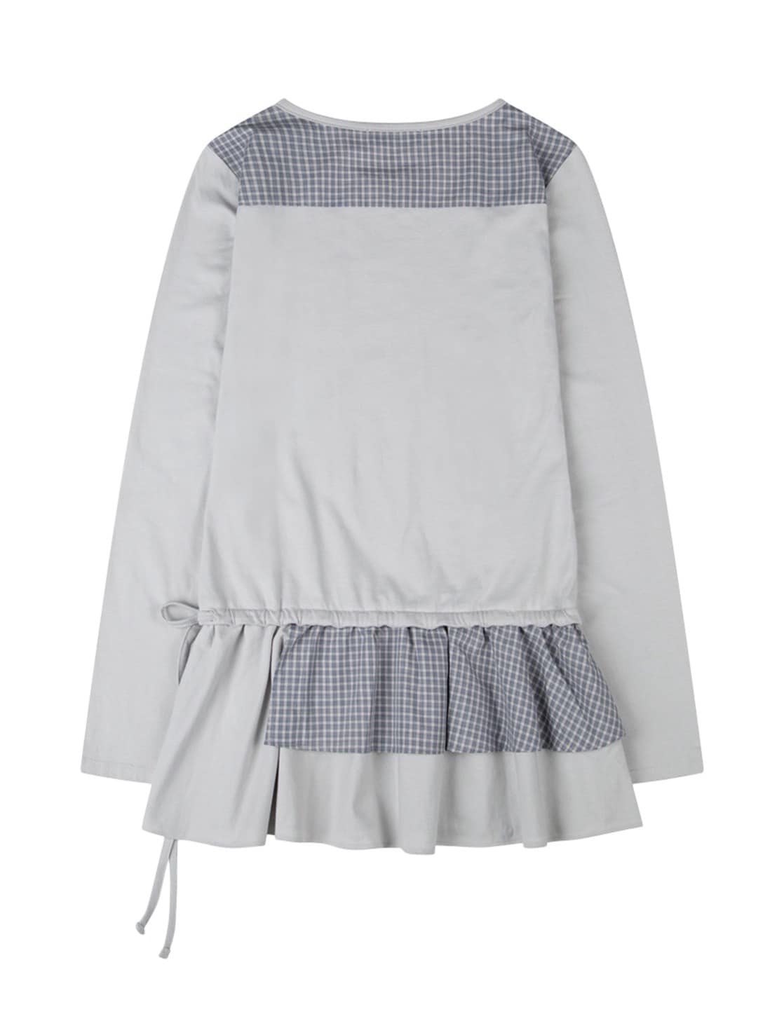 【TUOMIO】CHECK MIXED JERSEY DRESS / 【トゥオミオ】チェックミックスジャージワンピース