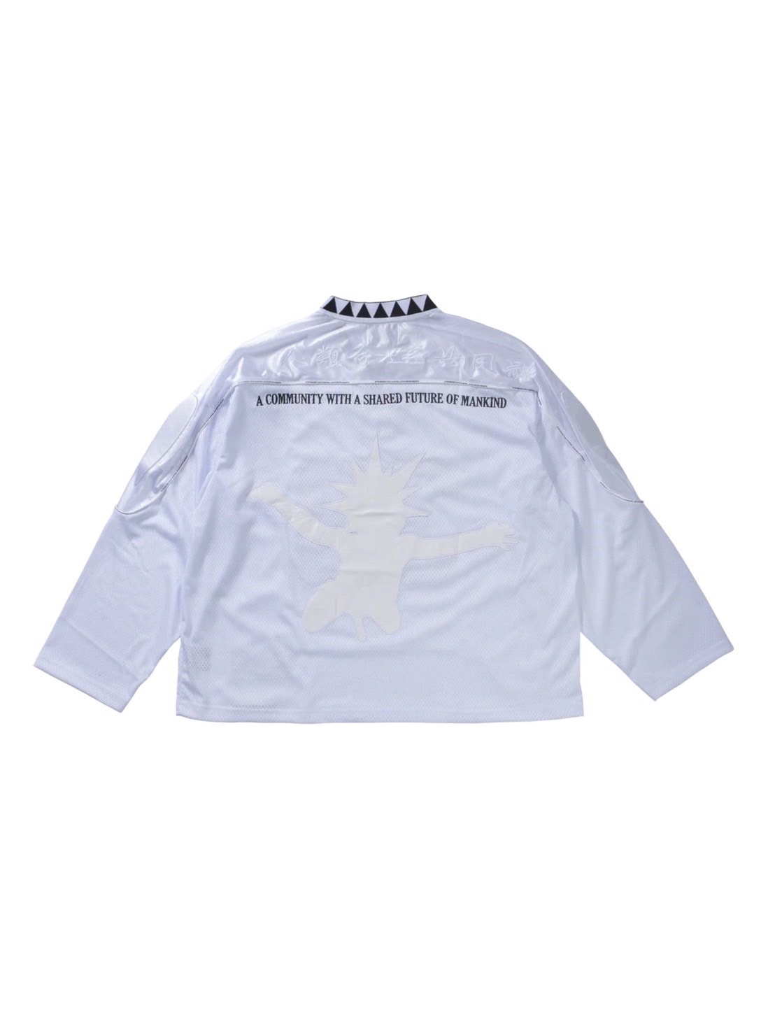 【F.V.V.O】33 Padded Shoulder V-Neck Jersey / 【フリーワールドオーダー(エフヴィーヴィーオー)】ナンバーデザイン長袖Tシャツ