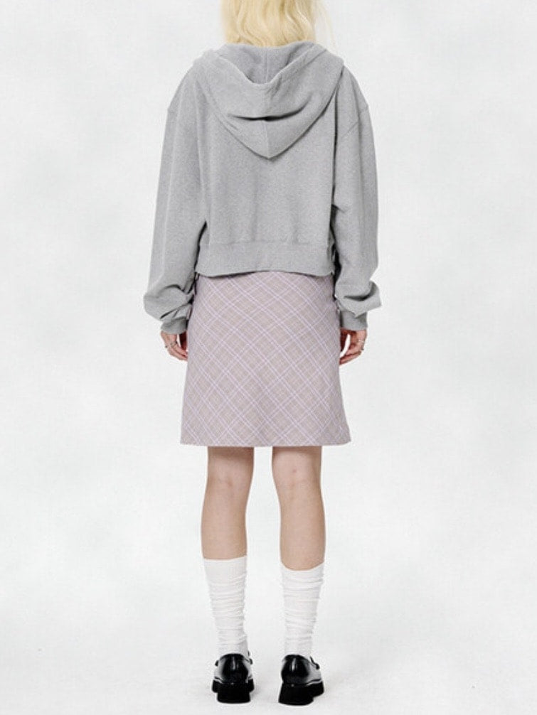 【runningHIGH】[RENEWAL] LETTERING CROP ZIP UP HOODIE / 【ランニングハイ】レタリングクロップジップアップパーカー