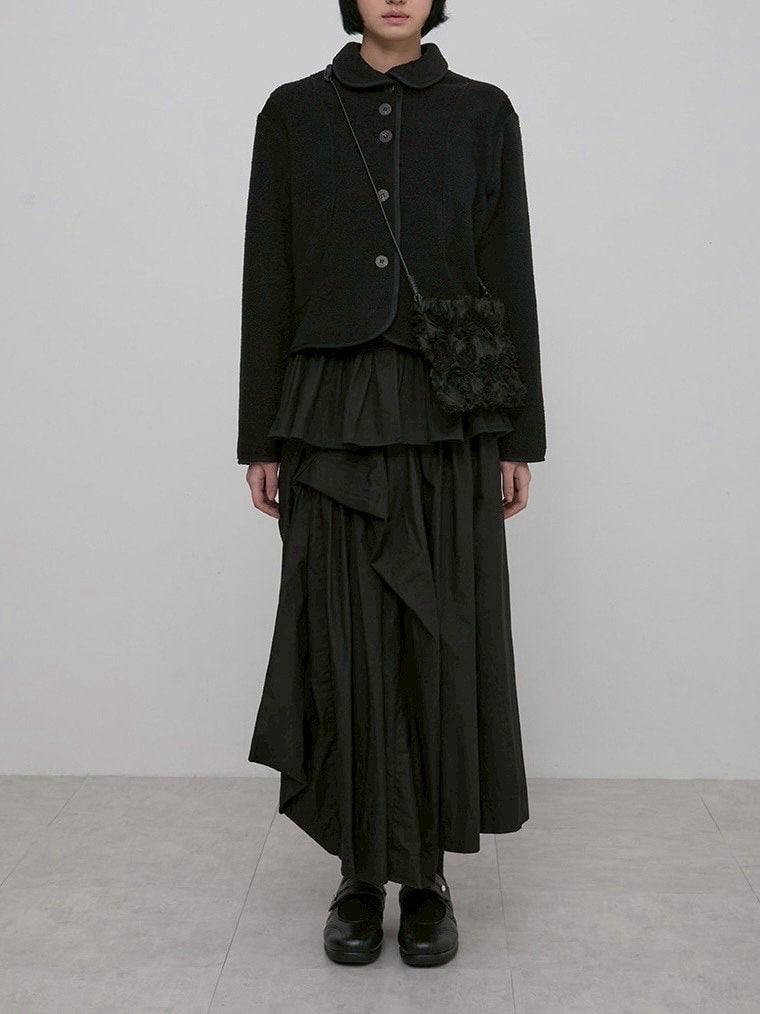 【FLAREUP】Asymmetrical Draped Layered Long Skirt / 【フレアアップ】アシンメトリードレープレイヤードロングスカート