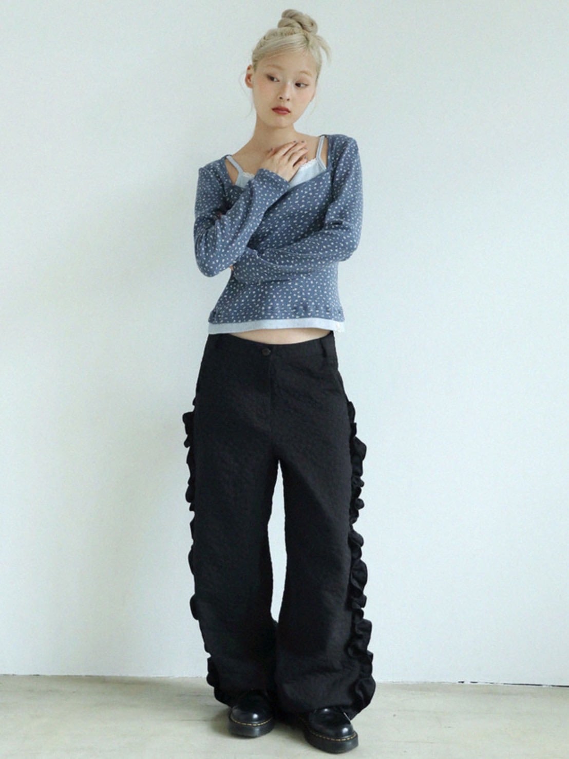 12/21 20:00 再販【Uglyshadow】FLOWER LAYERED T-SHIRT